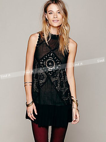 波希米亚A字裙棉镂空绣花连衣裙