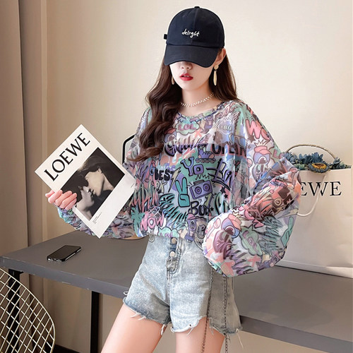 宽松大码女装冰丝超薄罩衫防晒衣