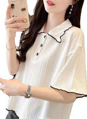 短袖t恤女小个子薄款polo领