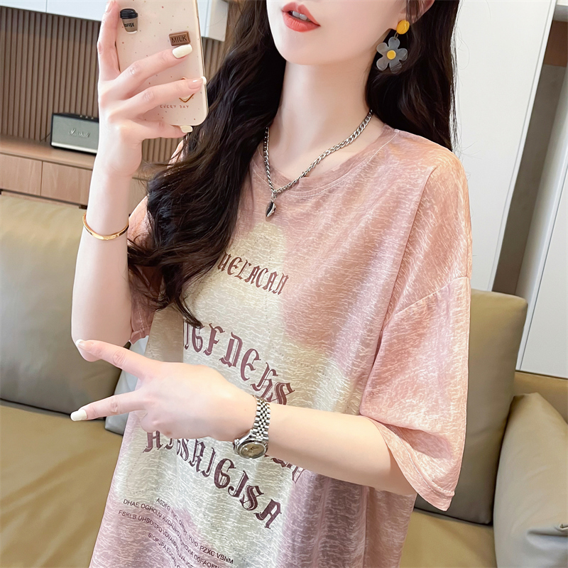 短袖t恤女大码女装薄款中长款