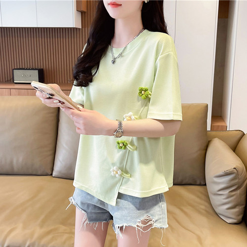 短袖t恤女小个子薄款不规则