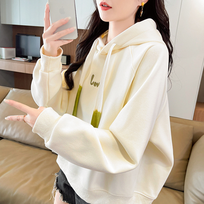 连帽卫衣女加绒加厚宽松