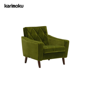 chair沙发椅 E2全球购正品 日本Karimoku lobby 进口复古休闲 日式