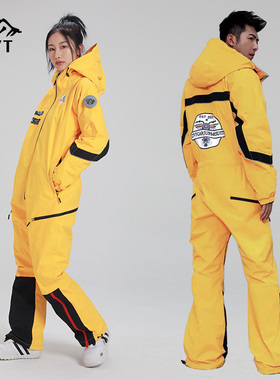 2026新款户外连体滑雪服套装反光加厚保暖单双板男冬季风防水情侣