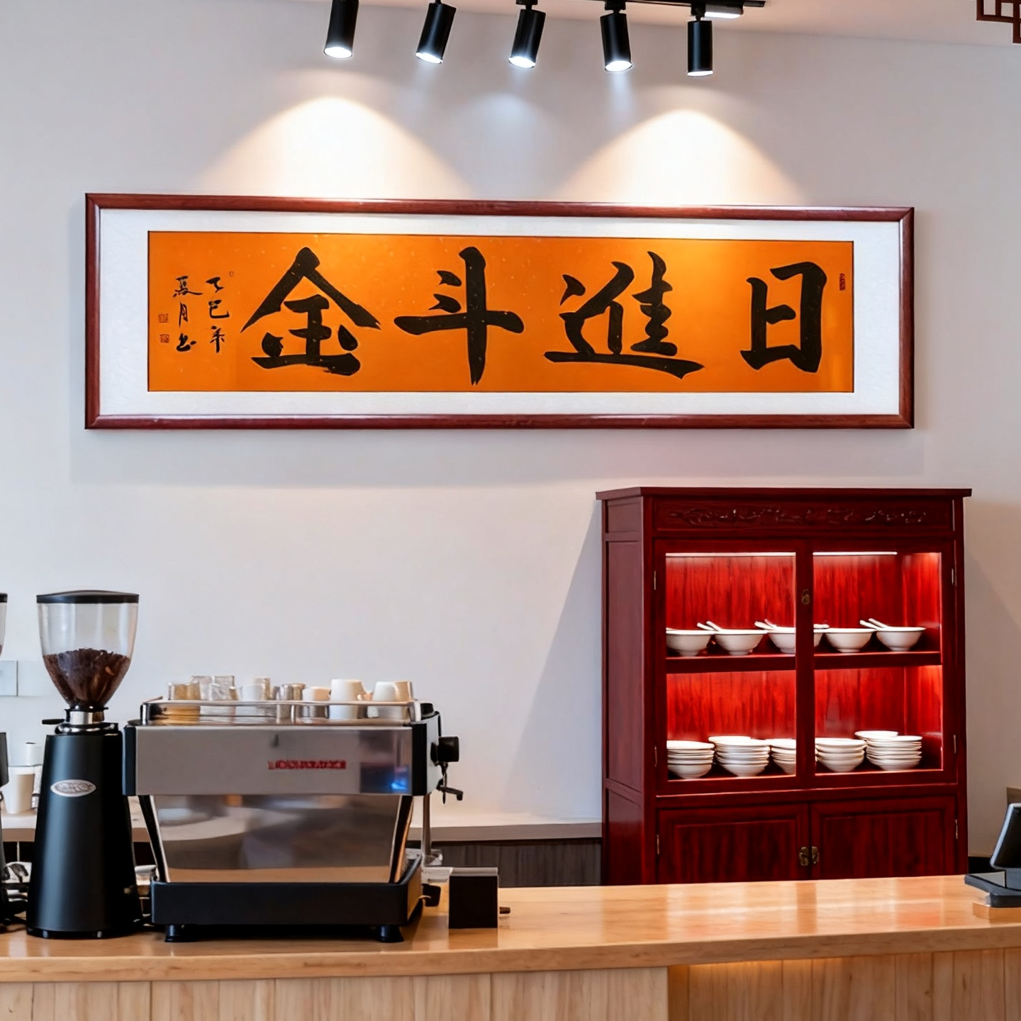 日进斗金棋牌室装饰画手写真迹