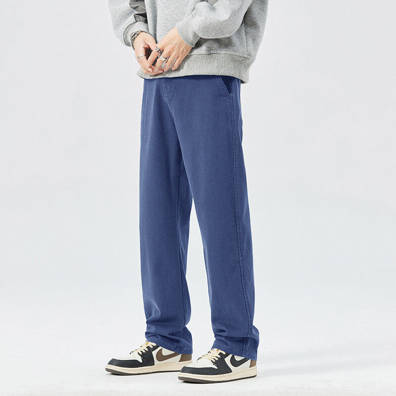 裤子男款2026春夏季新款天丝牛仔运动休闲长裤男士宽松垂感阔腿裤