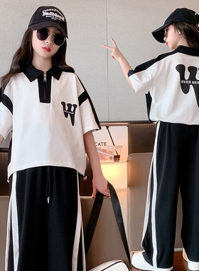 女童夏装套装2026新款洋气中大童夏季休闲运动两件套春秋女孩衣服