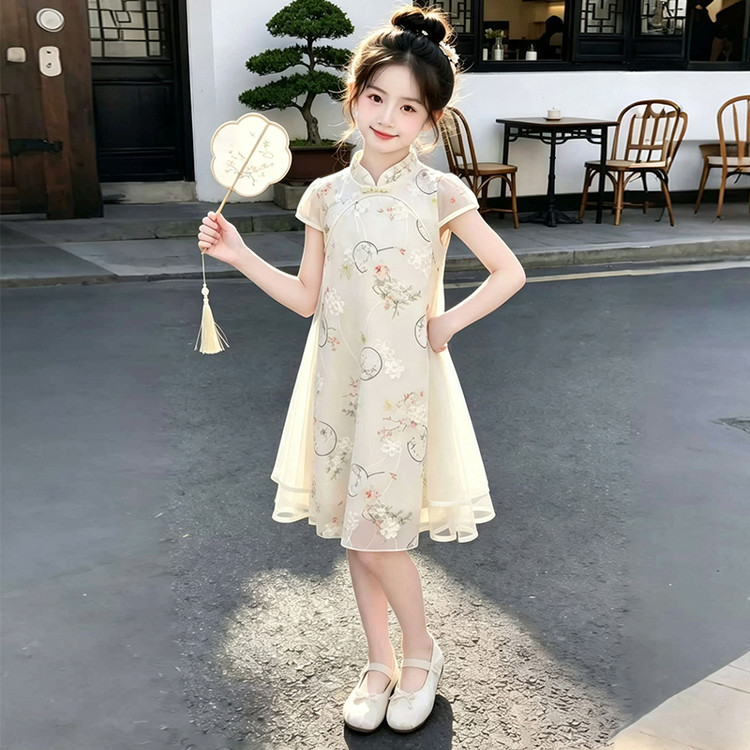 女童夏装连衣裙2026新款儿童国风新中式旗袍中大童洋气女孩公主裙