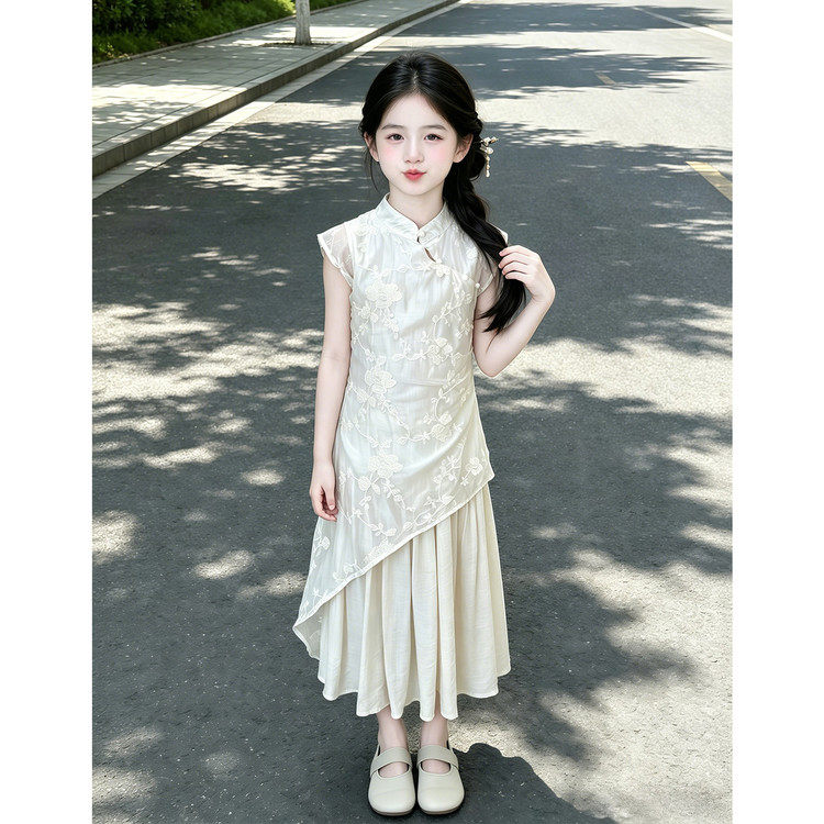 汉服女童连衣裙夏2026新款儿童唐装旗袍国风新中式大童夏装公主裙