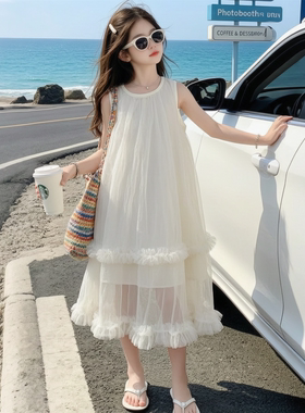 女童连衣裙公主风夏季2026新款大童女装超好看黄色夏裙夏装公主裙
