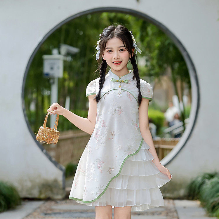 新款复古旗袍裙儿童演出服六一幼儿园小学生班服男女童汉服合唱服