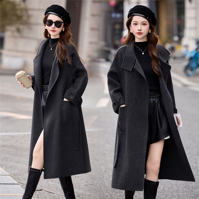 气质韩系呢子大衣女2025冬新款毛呢外套小个子赫本风高级感正流行