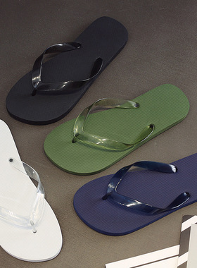 人字拖男凉黑色软底户外韩版时尚沙滩学生夹脚夏季防滑外穿潮男式