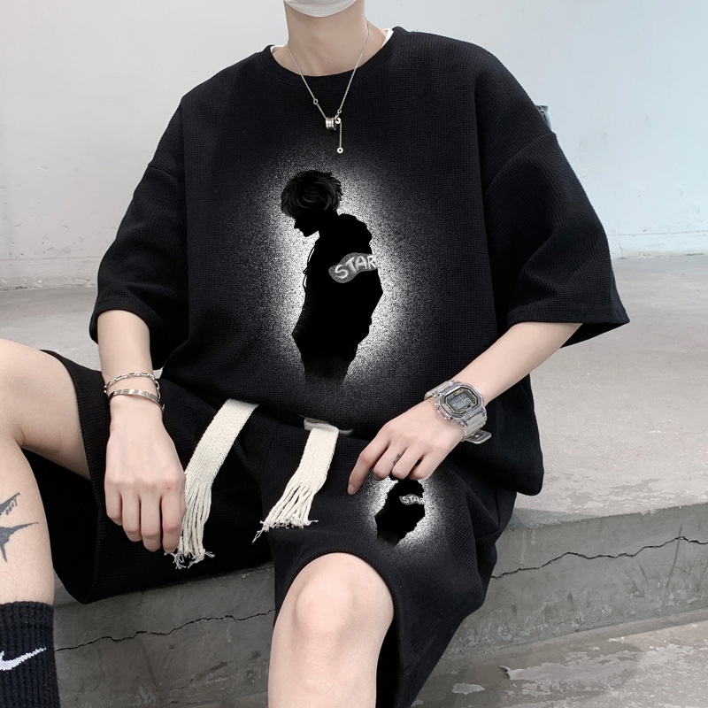 冰丝休闲运动套装男夏季
