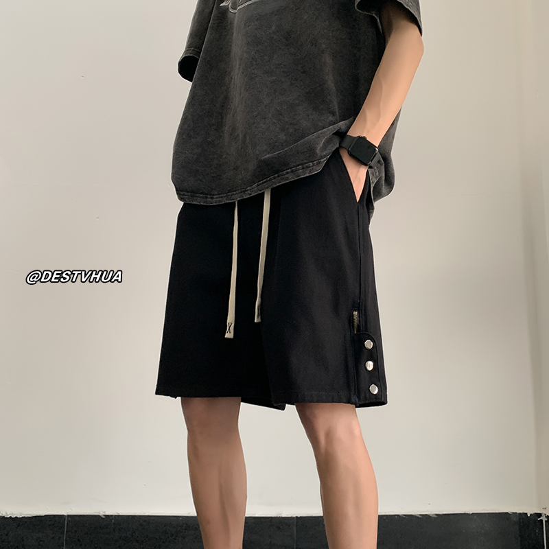 排扣拉链短裤男夏季薄款