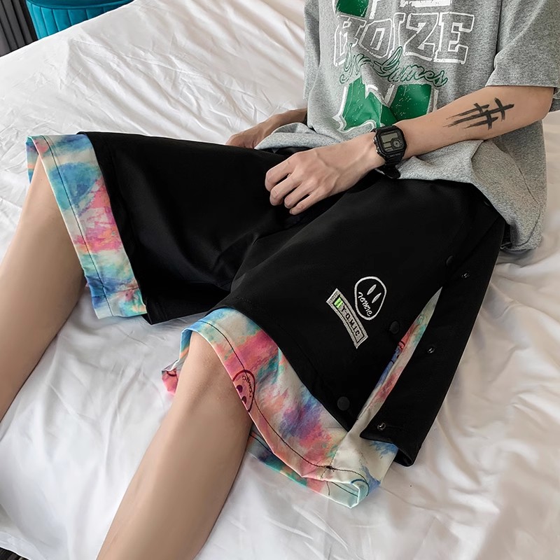 美式拼色篮球短裤男士夏