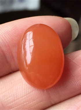 19.29*13.77MM天然四川联合南红玛瑙戒面 樱桃红玉石戒指