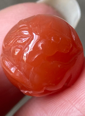 13毫米天然九口料南红玛瑙十二生肖樱桃红骏马圆珠 配件DIY 散珠