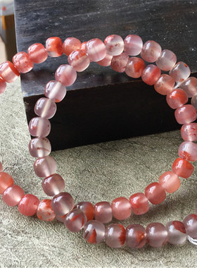 天然九口南红玛瑙冰飘渐进老型手串手链6