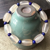 特价 天然四川凉山南红玛瑙荔枝冻手链 桶珠搭配青金石手串