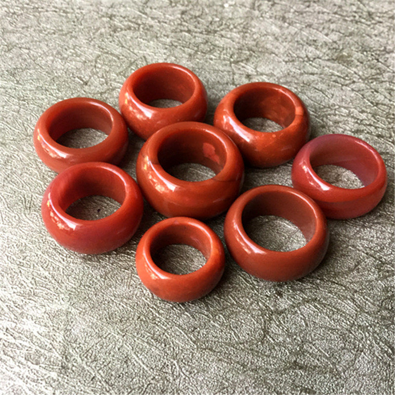 四川凉山南红玛瑙跑环.指环柿子红玫瑰红文玩配饰448