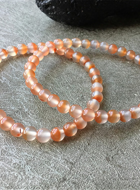 九口冰红聚宝盆南红玛瑙手链