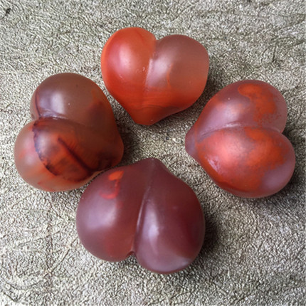 天然川料南红玛瑙磨砂爱心屁桃背diy火焰红贯穿孔配饰120,饰品/流行首饰/时尚饰品新,DIY配件,淘宝优惠券,粉丝福利购,淘宝优惠卷