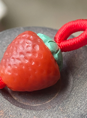 天然四川九口柿子红绿原矿松石草莓吊坠小滴溜diy配饰