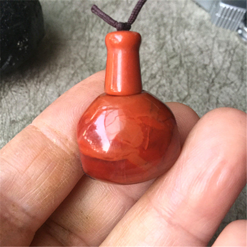 天然南红佛头佛塔柿子红 火焰纹满色满肉玛瑙藏式DIY三通配件