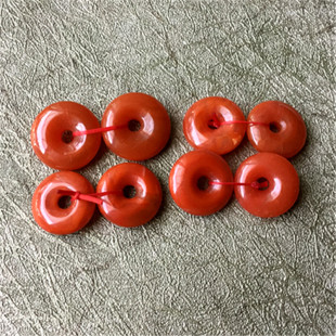 四川南红九料南红玛瑙柿子红火焰红平安扣小环可做耳环用615