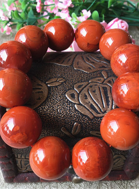 18.20mmj凉山九口料南红柿子红火焰红手串大珠 玛瑙男女款手链
