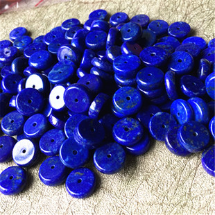 阿富汗青金石算盘珠隔片隔珠散珠车轮珠diy配605