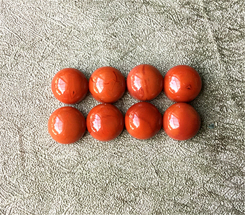 8mm天然川料南红玛瑙小戒面 柿子红火焰纹玉石戒指配饰440