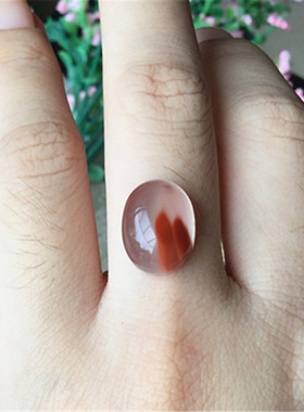 13.8*10.63MM天然川料南红玛瑙吊坠冰飘 草花戒面 可镶嵌戒指