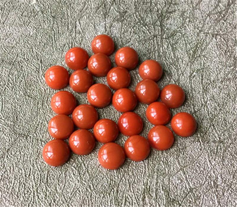 6mm天然川料南红玛瑙小戒面 柿子红火焰纹玉石戒指配饰442