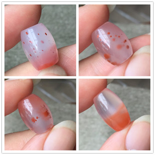 四川凉山南红玛瑙冰飘荔枝冻冰飘桶珠勒子顶珠橄榄珠DIY配件 72