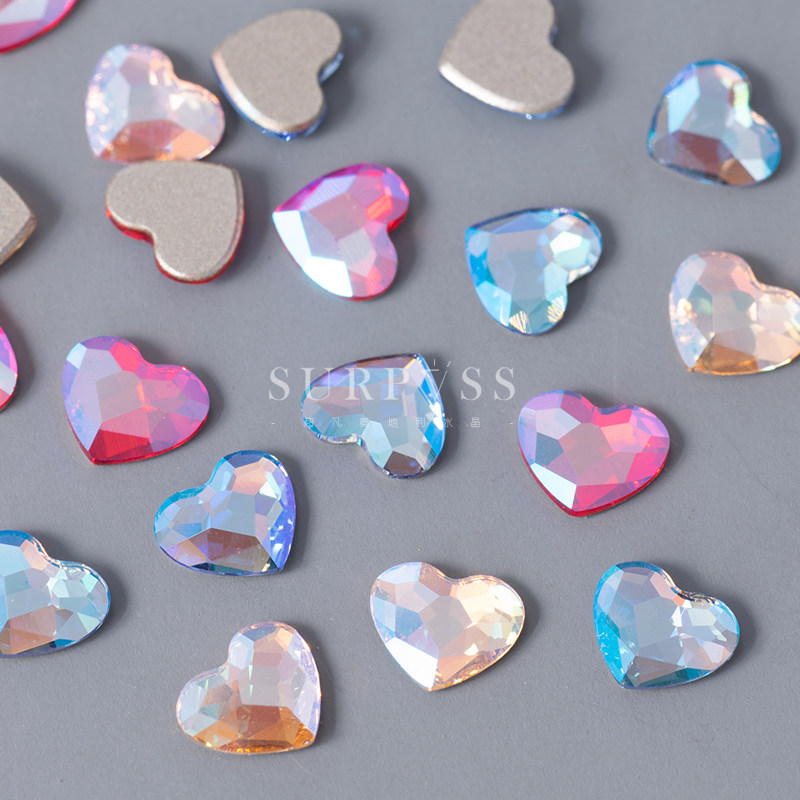 正品施家奥地利水钻2808爱心桃心平底钻手机美甲diy贴钻shim闪烁