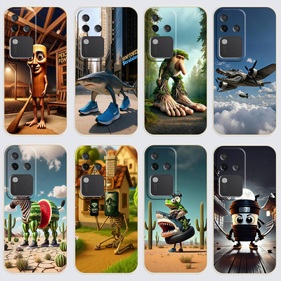 vivoS18pro手机壳V2344A国外山海经木棍人通通哥直边软壳viviosl8pro磨砂软胶全包边防摔卡通新款保护套潮流