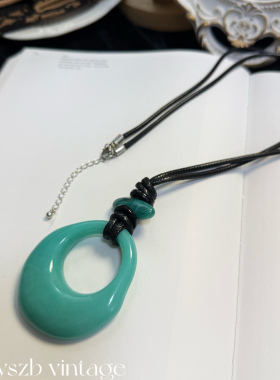 予私珍宝 2098 复古波西米亚民族风秋冬长款油绳毛衣链项链 包邮