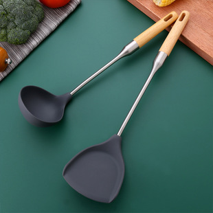 不粘锅专用硅胶铲套装家用耐高温炒勺汤勺炒菜铲子防烫食品级厨具