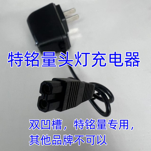 特铭量充电器牛王 特明亮头灯充电器电源配件头灯充电器双孔8字口