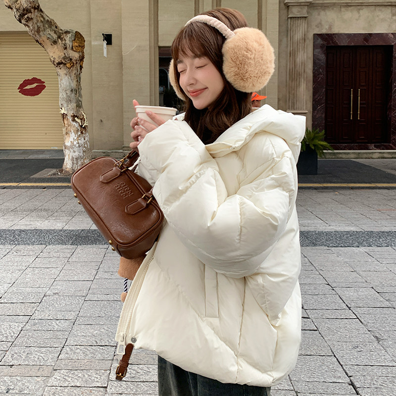 25冬新白色短款连帽设计感羽绒棉棉衣外套170-2578-P210-K308,女装棉衣/棉服,浙宝170