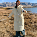 25冬新设计感奶黄色连帽长款羽绒棉棉衣外套170-2588-P230-K338，女装棉衣/棉服，浙宝170