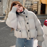 25冬新针织拼接撞色立领短款泡芙羽绒服170-6808-P315-K468，女装羽绒服，浙宝170