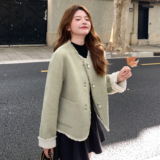 25冬新双面可穿短款双面呢外套170-2585-p285-k418，女装毛呢外套，浙宝170