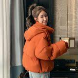 现货24橘色连帽90绒短款羽绒服外套170A-2352-P225-K338，女装羽绒服，浙宝170