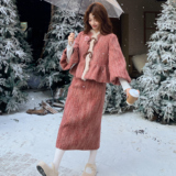 25冬新出货中新中式90绒外套+半身裙两件套170-6810-P315-K468，女装套装/套裙，浙宝170