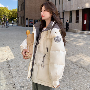现货50绒工装风两色撞色连帽羽绒服 170A-2369-P265-K388图片