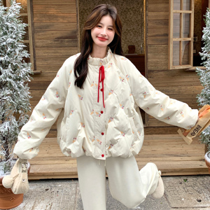 25冬新 冰淇凌刺绣圆领短款羽绒服 170-2596-P315-K468图片