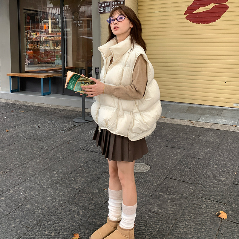 25新侧边纽扣立领羽绒服马甲外套170-2572-P245-358,女装羽绒服,浙宝170